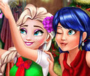 Ladybug und Elsa: Weihnachtsselfie
